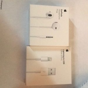 Apple head phone and Apple wire charger